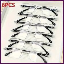 6pcs Ultra-Light Rimless Reading Glasses for Men Women - HD Presbyopic Readers
