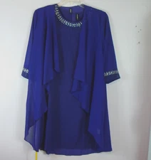 Just Fashion Now Woman's Two Piece Dress Size Large Purple Beaded Flowy