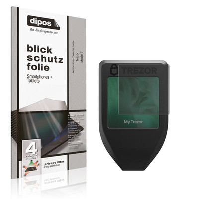 Blickschutzfolie für Trezor Model T matt Schutzfolie Folie Display Schutz dipos