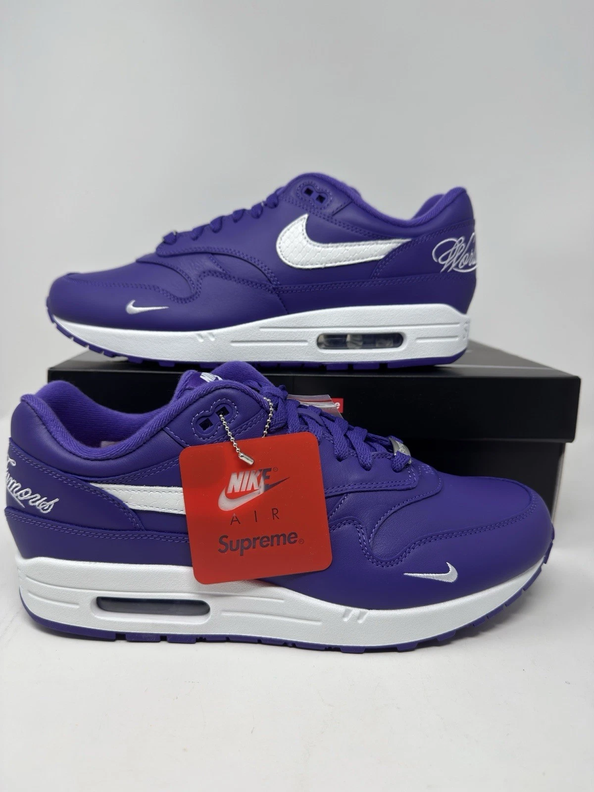 Taille 11   Supreme × Nike Air Max 1 '87 SP Varsity Violet Blanc HF8813 500