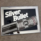 Vintage 1983 Mirrored Coors Light Silver Bullet Beer Sign Tough Find Great Shape