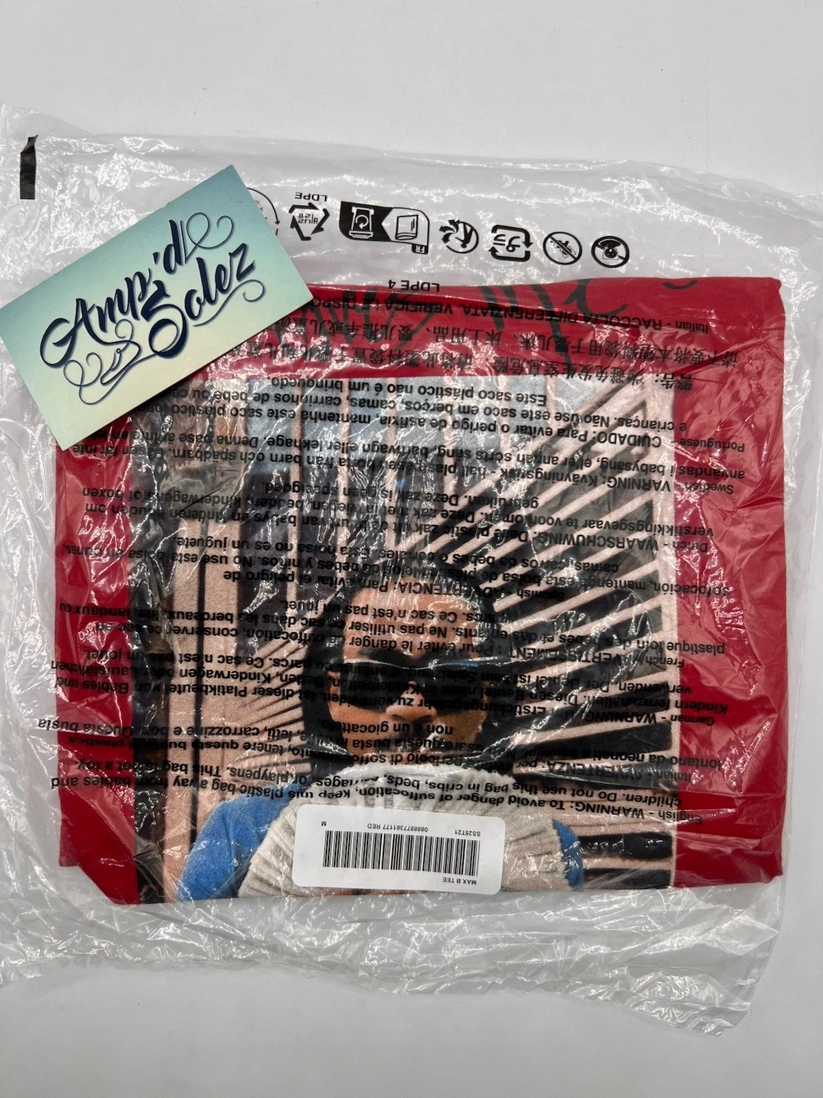 Tee shirt rouge SS25 SUPREME Max B taille Medium en main prêt à expédier