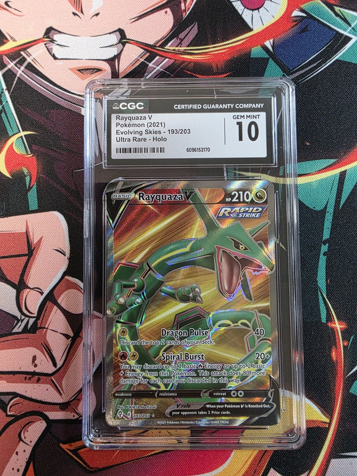 Pokemon 2021 Rayquaza v Evolving Skies #193/203 CGC Gem Mint 10