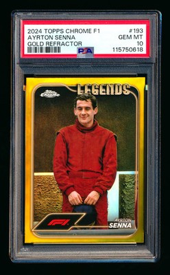 2024 Topps Chrome F1 #193 Ayrton Senna Gold Refractor #15/50 PSA