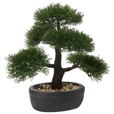 Artificial Bonsai Tree Juniper Faux Plants Indoor Small Fake Plants Decor wit...