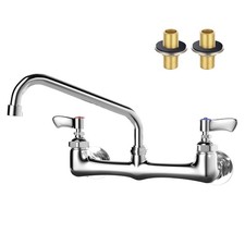 Wall Mount Kitchen Faucet, Commercial Sink Faucet with 8-inch Swivel Spout, B...