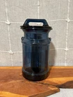 Vintage LE Smith Cobalt Blue Glass Lid Apothecary Jar Canister Milk Can 10.5"