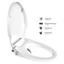 Toilet Seat Bidet Seat with Self Cleaning Dual Nozzles Non electric Elongated V