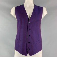 DOLCE & GABBANA Size 46 Iridescent Wool &  Mohair Buttoned Vest