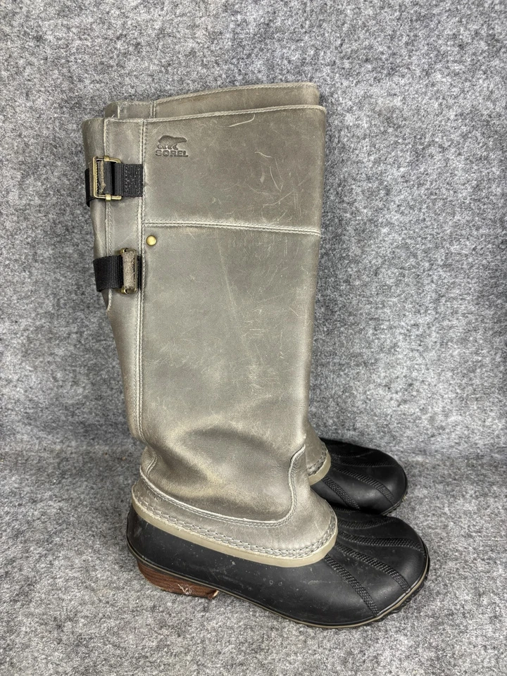 Botas altas de equitación Sorel Slimpack para mujer 8 impermeables hebilla hasta la rodilla NL207-052 Foto 3 de 4