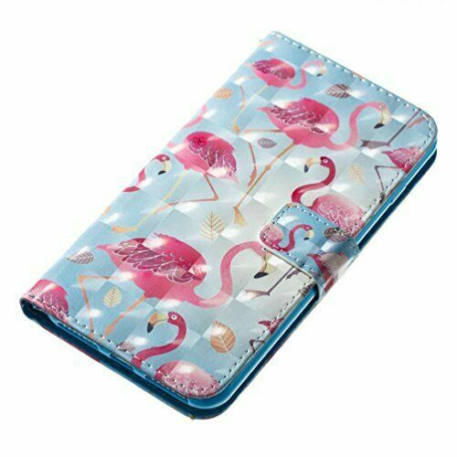 Case for iPhone 7 Plus/iPhone 8 Plus, Premium PU Leather Wallet Flamingo Blue - Picture 6 of 6