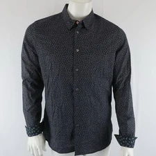 Paul Smith Flip Cuff Button Up Shirt Mens Large Slim Floral Organic Cotton $195