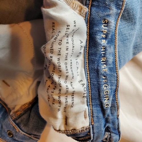 American Eagle Super Hi Rise Jegging the dream jean Womens Jeans size 00 24Wx26L - Picture 10 of 18