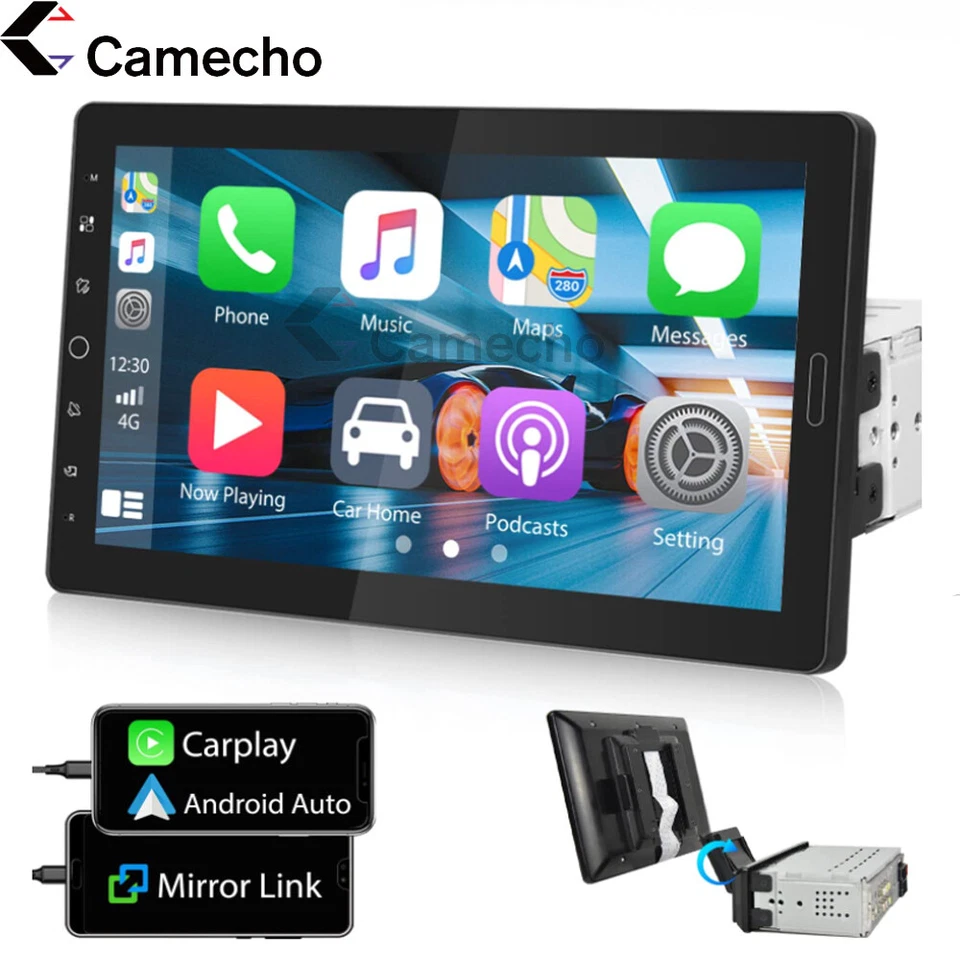 10.1" Autoradio Single 1DIN Apple CarPlay/Android Auto IOS/Android Bluetooth FM