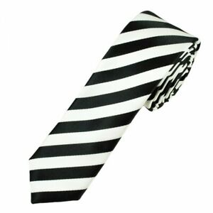 NEW Black and White College Stripe Neck Tie Striped 