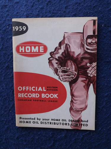 1959 CFL Western Division WRFU Record Book! RARE! Bx3. Ends on 30th