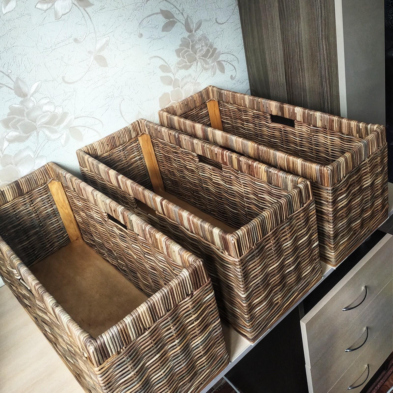 Wicker rectangular baskets, Storage baskets, basket for mudroom cubbies ...