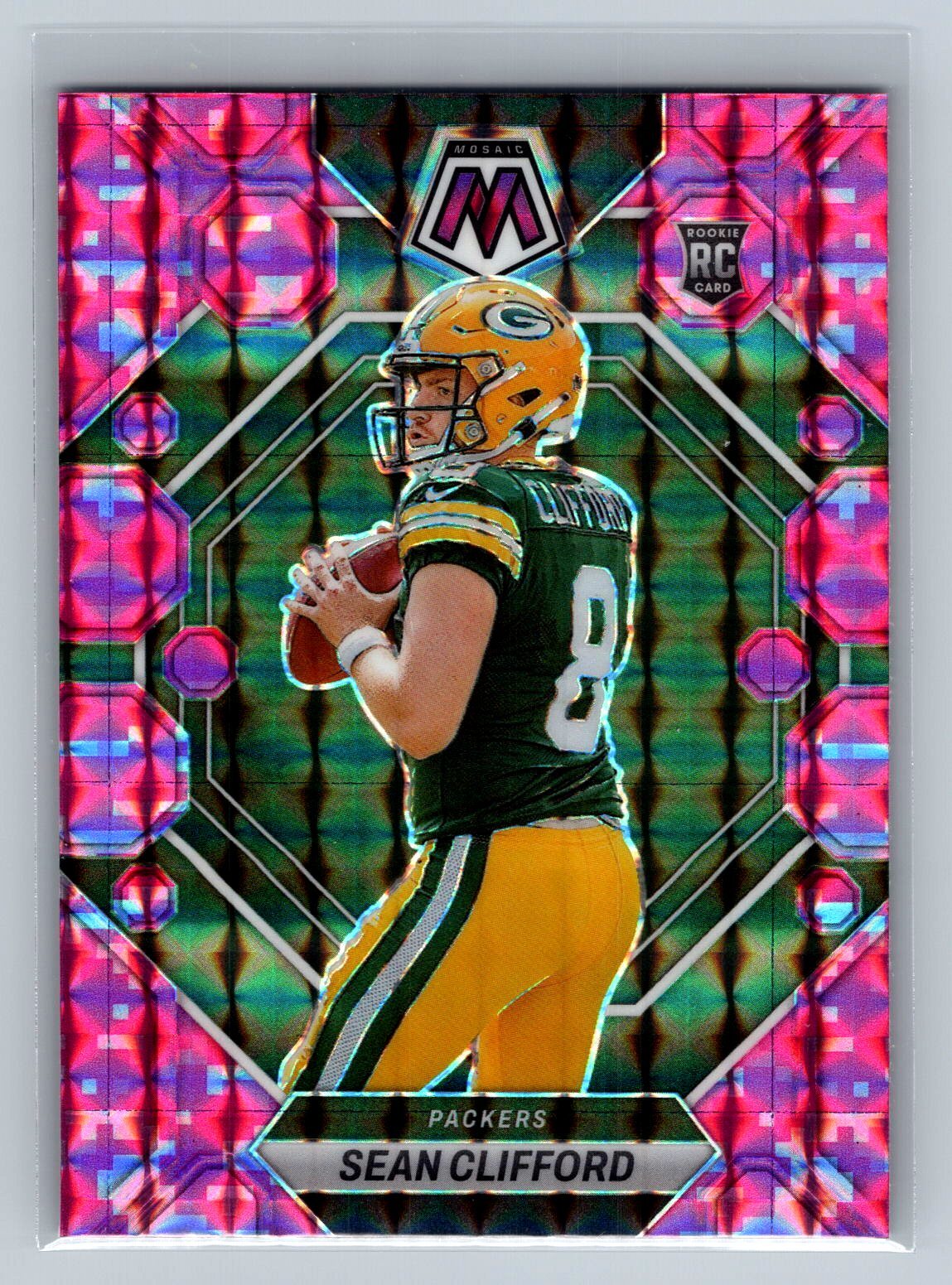 2023 Panini Mosaic Sean Clifford Camo Pink Mosaic #361 Green Bay Packers