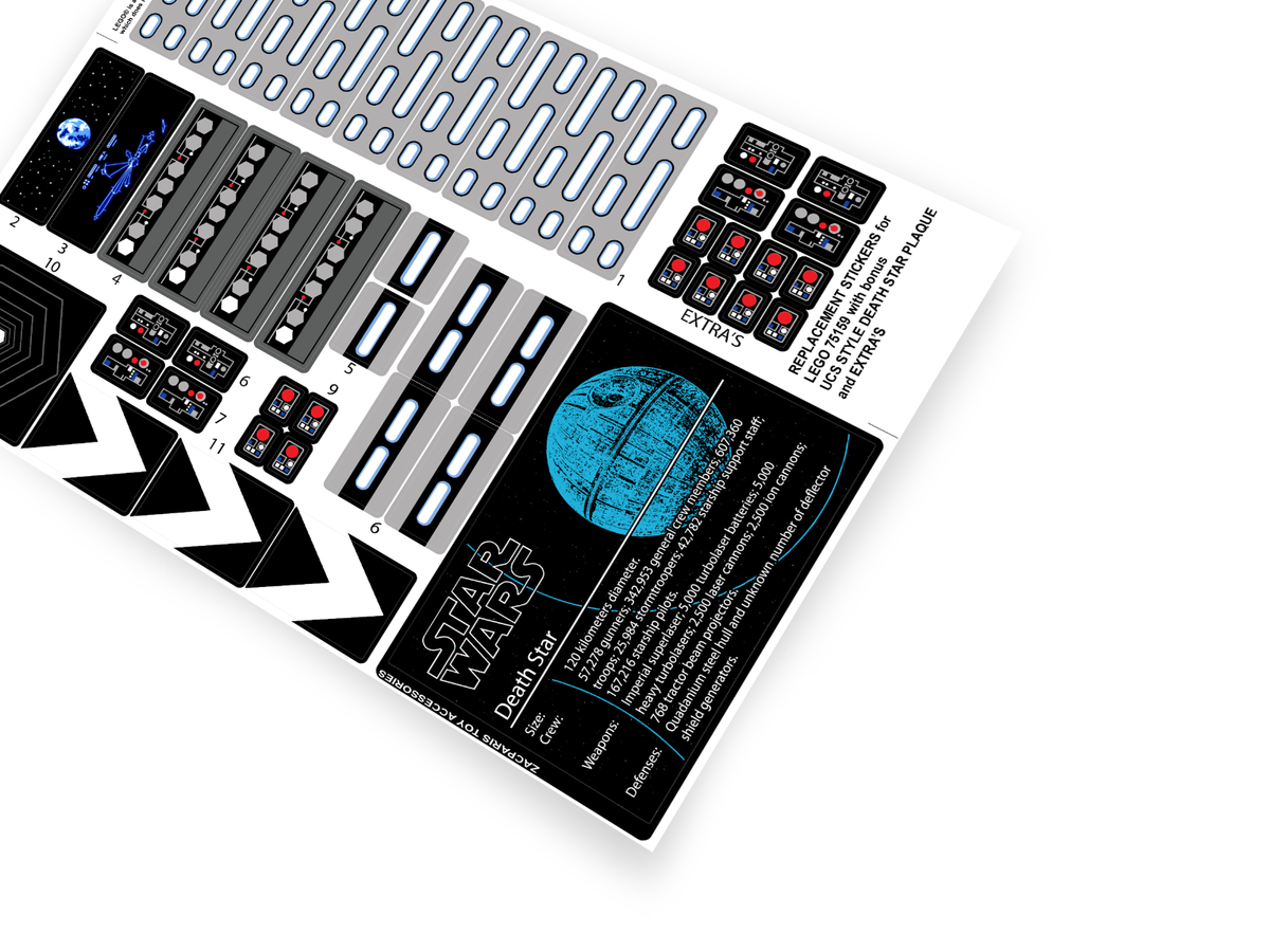 CUSTOM STICKERS for STAR WARS Set 75159 DEATH STAR ,MODELS, ETC | eBay