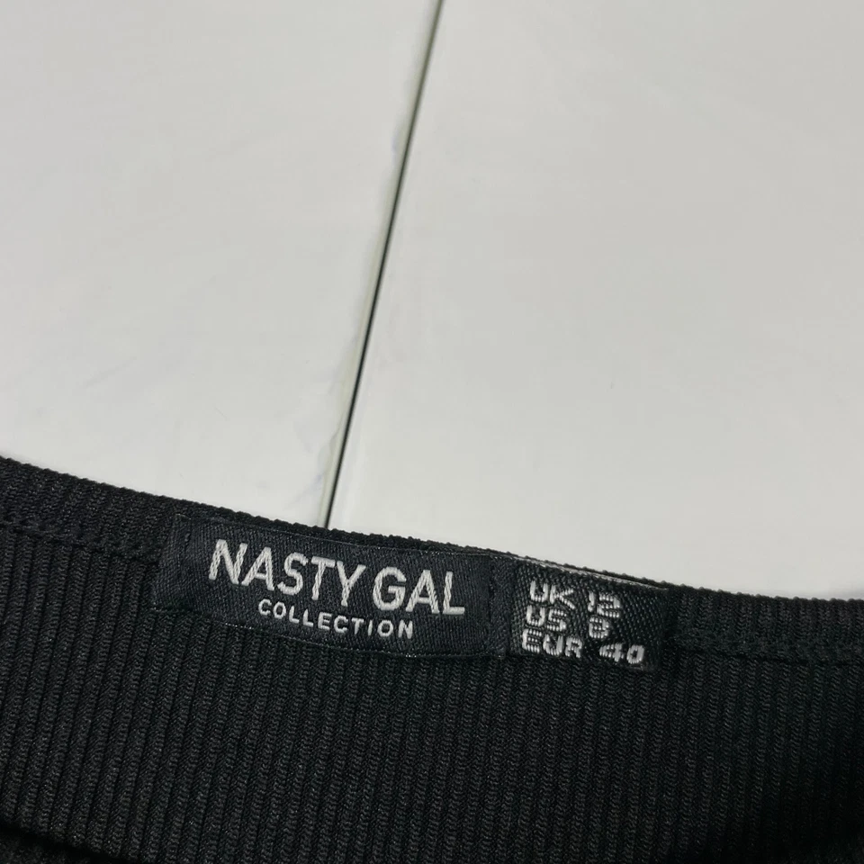 Nasty Gal Top 12 Black Long Sleeve Round Neck Cropped — 第 3/4 张图片