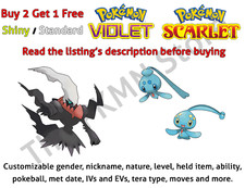 Pokemon Violet Scarlet Darkrai Manaphy Phione Shiny Max IV EV Tera