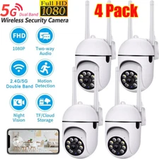 4-Pack Wireless 5G WiFi Security Camera System Smart Outdoor Night Vision 1080P