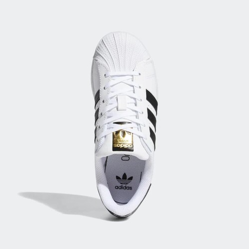 Adidas - Kids Superstar Black and White Leather Sneakers BA8378 New in Box - Picture 6 of 7