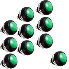 10 X 12mm Green Mini Round Toggle Switch Momentary Push Button Switch Sales