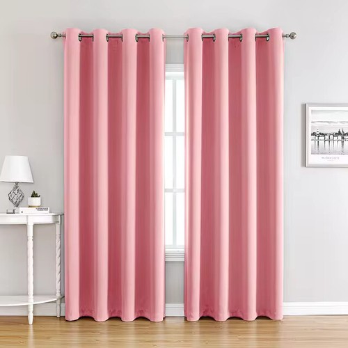 2X Blockout Curtains Thermal Bedroom 100% Blackout Curtains Fabric Pair Eyelet - Picture 34 of 36