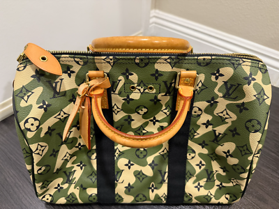 Louis Vuitton Speedy Bandouliere Monogramouflage Duffle 35 Green