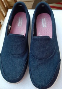 denim skechers go walk