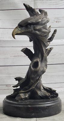 Art Deco Bronze Sculpture Falcon Eagle Statue Figurine Bird Figure Wild Life Art