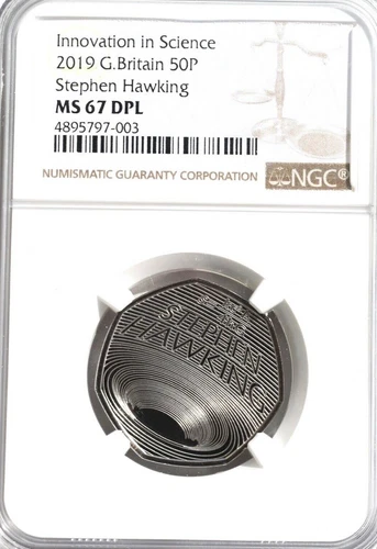 2019 Stephen Hawking Fifty Pence 50p NGC MS67 DPL Great Britain Coin UK