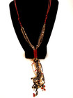 Pearls Wrapped Y Drop Bohemian Necklace Multi Strand Chains With Beads and Faux