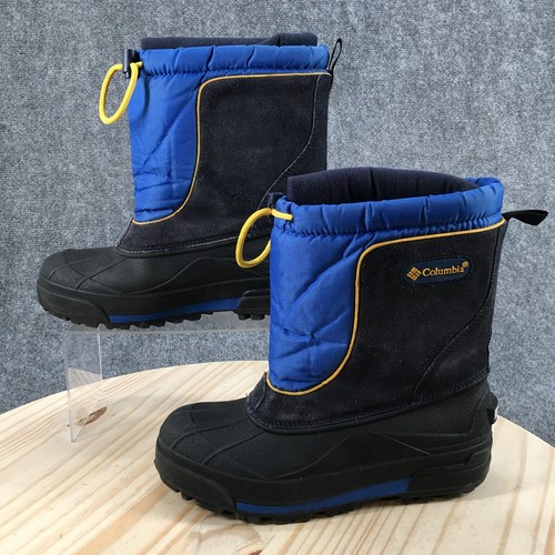 Columbia Boots Youth 5 Bugabarn Jr Winter Snow BY1192-480 Duck Blue Drawstring - Picture 2 of 15