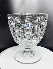 Antique, 1850's Flint-Union lead Glass Bull's Eye Fleur-de-lis sugar bowl 