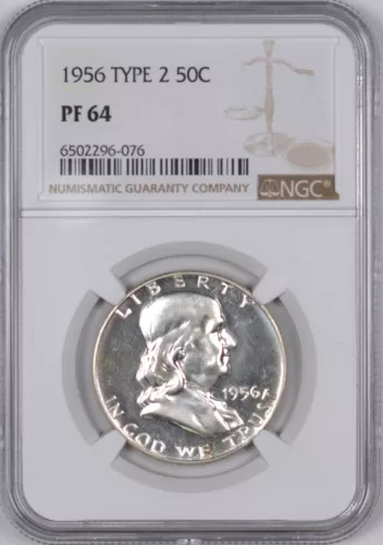 1956 Franklin Proof Silver Half Dollar (Type-2) 50C - NGC PF64 -