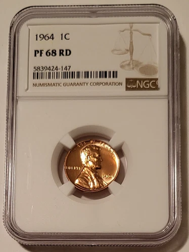 NGC 1964 Lincoln Memorial Cent Unc Proof PF68 RED (B)