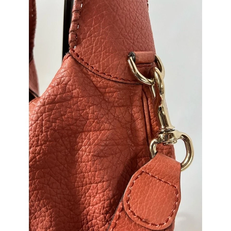 Gucci Womens Jackie Hobo Handbag Orange Calfskin Leather Piston Lock Tassel M - Image 2 of 4