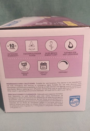 Philips 13.5-Watt (90-Watt Equivalent) PAR38 Daylight Dimmable LED Floodlight Bu - Picture 5 of 5