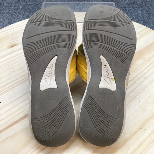 Clarks Collection Shoes Womens 10 Sunmaze Sky Flip Flop Flats Yellow Slip On - Picture 8 of 9
