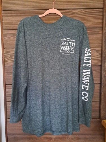 Salty Wave Long Tee Topsail Island Coastal Lifestyle Grafik Herren Gr. XL grün - Bild 2 von 10