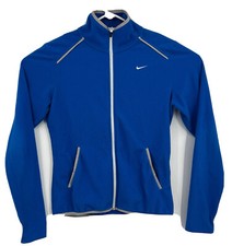 Nike Women's Full Zip Fleece Runner's Training Jacket Sz S Small Blue 320648
