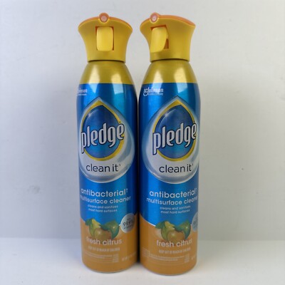 Pledge Antibacterial Multi Surface Cleaner CITRUS 9.7oz Ea 2 PK FREE SHIP