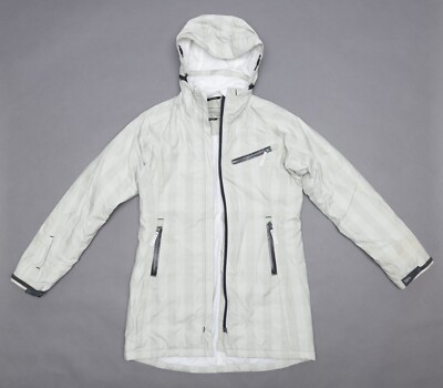 Womens Helly Hansen Off-White Trench Coat Snow Parka Ski Jacket Size XS X-Small