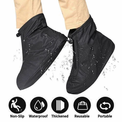 Wasserdichte Schuh Überzieher Überschuhe Fahrrad Schuhe Regenschutz Rutschfest - Bild 9 von 16