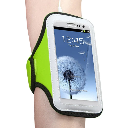 Vertical Pouch Universal Green Sport Armband for Galaxy S8, Galaxy S7, GalaxyS6 - Image 4 of 4