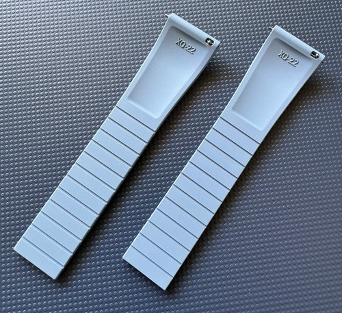FKM Rubber Watch Strap - Cut to Size Leaf Spring Deployant Clasp 20/22 Grey Blue - Picture 6 of 13