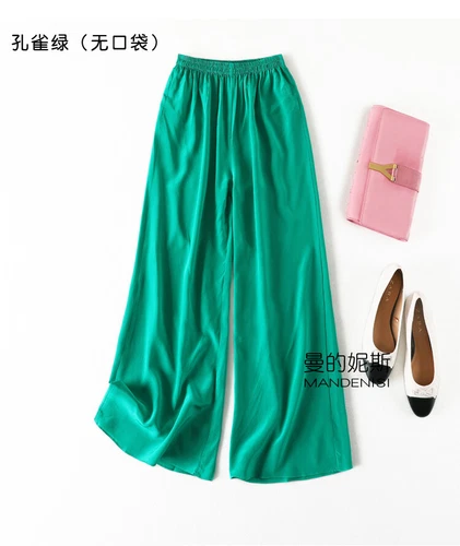 Damen 100 % Seide Maulbeere weites Bein Hose Abend Komfort Palazzo lose Hose - Bild 20 von 39