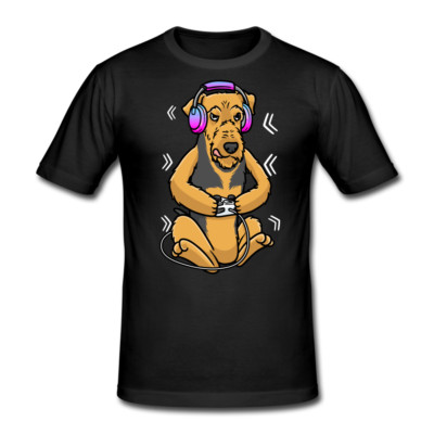 Airedale Terrier T-Shirt Hund Gamer Gaming Waterside Terrier Bingley Geschenk  